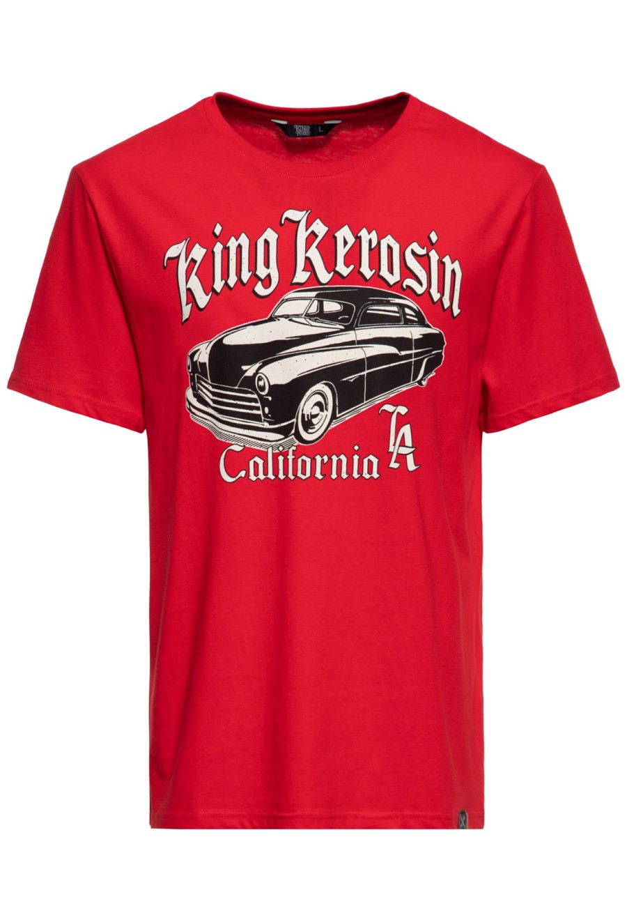 King Kerosin King Kerosin T-Shirts Print | T-Shirt »California Greaser« Rot