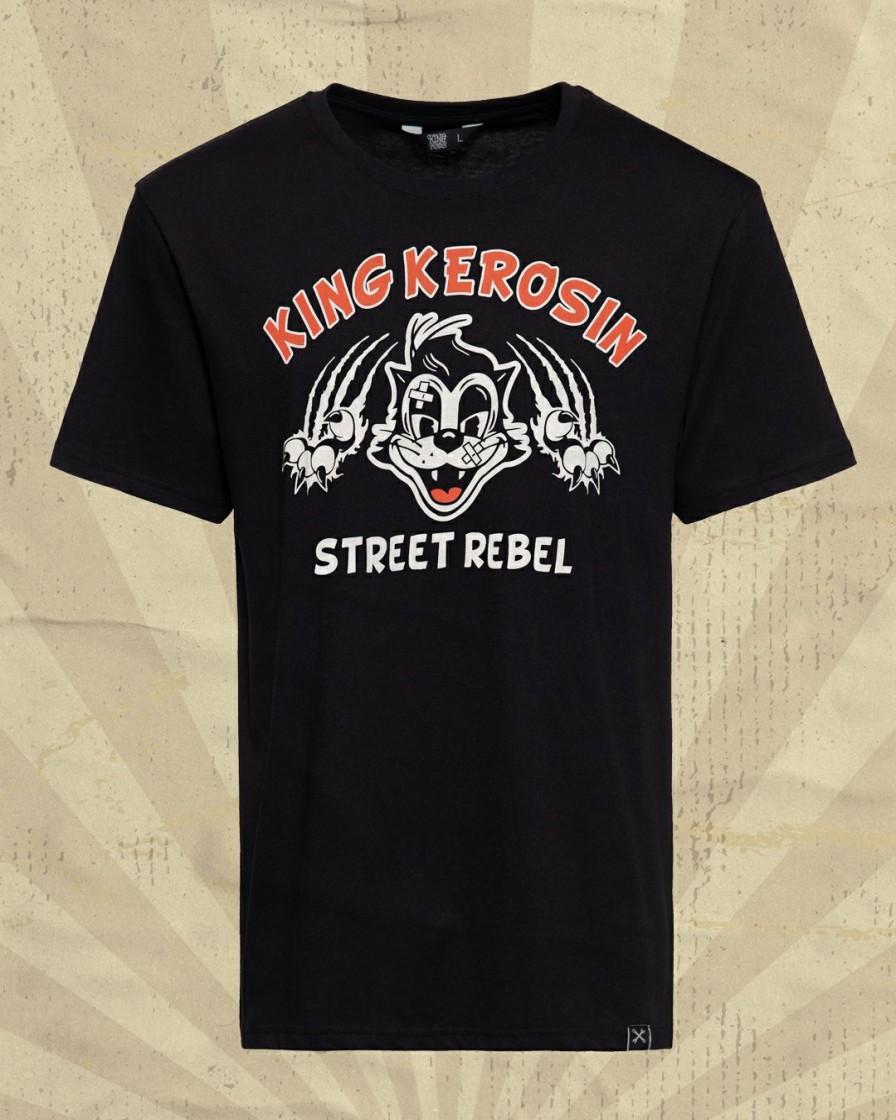 King Kerosin King Kerosin T-Shirts Print | T-Shirt »Street Rebel« Schwarz