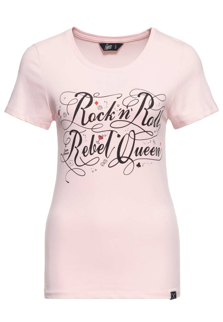 Queen Kerosin King Kerosin T-Shirts | Classic T-Shirt »Rock'N'Roll Rebel Queen« Pink